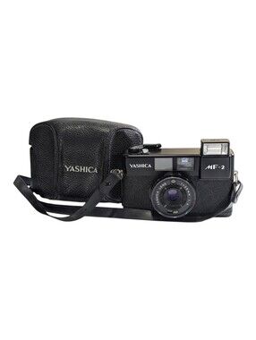 Yashica MF-2 35mm Film Camera with Original Case and 38mm f/3.8 Lens Work